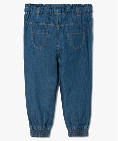 pantalon en chambray avec bas resserres bleu jeans7307701_2