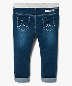 jean slim stretch a revers et details pailletes - lulu castagnette bleu jeans7307801_2