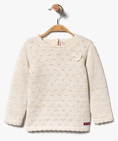 pull fin ajoure avec fil dore beige7315701_1