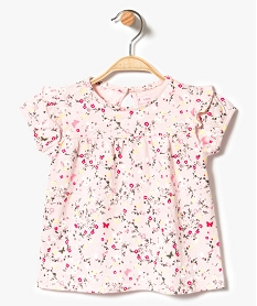 GEMO Tee-shirt à manches courtes avec motifs fleuris Multicolore
