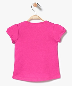 tee-shirt a manches courtes elastiquees avec motifs sur lavant rose7316901_2