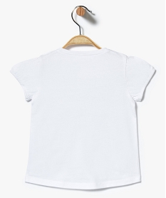 tee-shirt a manches courtes elastiquees avec motifs sur lavant blanc7317601_2