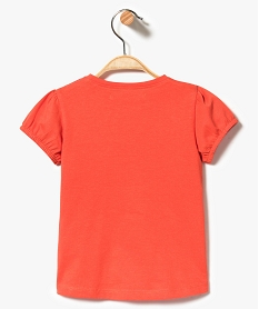 tee-shirt a manches courtes elastiquees avec motifs sur lavant orange7317701_2