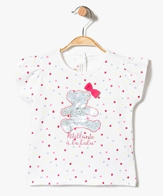 GEMO Tee-shirt à imprimé pois et motif pailleté Lulu Castagnette Imprimé