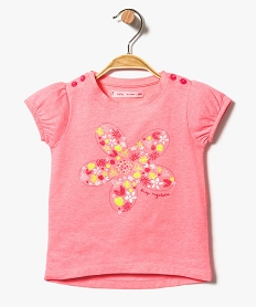 tee-shirt a manches courtes ballon avec motifs rose7319201_1