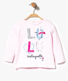 GEMO Tee-shirt manches longues col bateau Lulu Castagnette blanc vif