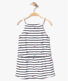 GEMO Robe en maille imprimée blanc vif