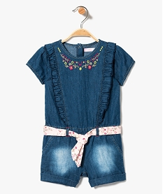 combishort en chambray a volants bleu7324101_1