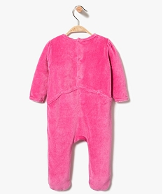 pyjama en velours avec motifs papillons rose7326101_2