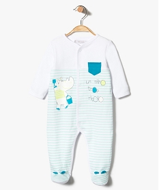GEMO Pyjama dors-bien rayé avec motif rhinoceros Multicolore
