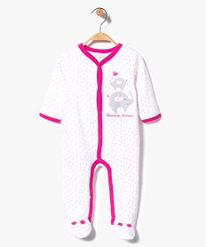 pyjama dors-bien coton ete a motifs cœurs blanc7326701_1