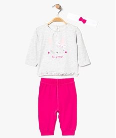 GEMO Pyjama 3 pièces motif éléphant Multicolore