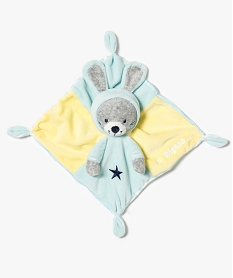 doudou plat a tete de lapin multicolore7332201_1