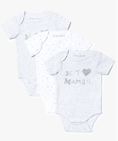 GEMO Lot de 3 bodies mixtes coordonnés Multicolore