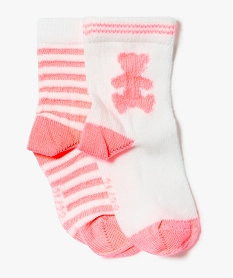 lot de 2 paires de chaussettes mi-hautes - lulu castagnette blanc7340801_1