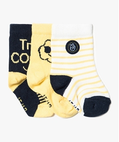 lot de 3 paires de chaussettes mi-hautes jaune7341101_1