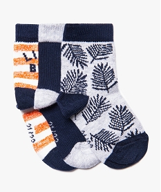 GEMO Lot de 3 paires de chaussettes hautes à motifs variés Imprimé