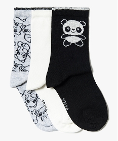 GEMO Lot de 3 paires de chaussettes motif panda noir standard