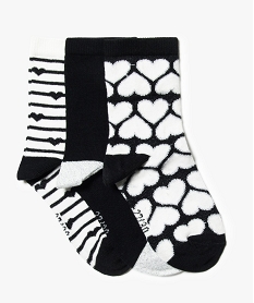 lot de 3 paires de chaussettes hautes motif cour noir chaussettes7342901_1