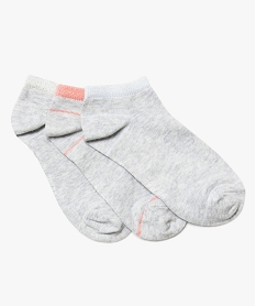 GEMO Chaussettes fille ultra-courtes à paillettes (lot de 3) Gris