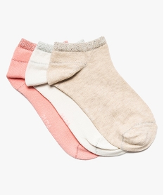 GEMO Chaussettes fille ultra-courtes à paillettes (lot de 3) Multicolore