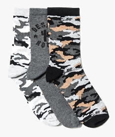 lot de 3 paires de chaussettes motif camo brun7345101_1