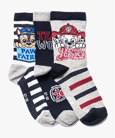 lot de 3 paires de chaussettes rayees - la patpatrouille gris7345901_1