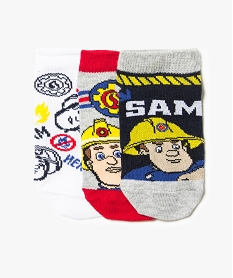 GEMO Lot de 3 paires de chaussettes à motifs - Sam le Pompier Bleu