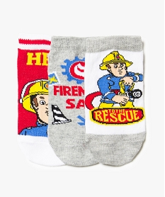 GEMO Lot de 3 paires de chaussettes Sam le Pompier Blanc