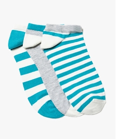 lot de 3 paires de chaussettes courtes a rayures bleu7347501_1