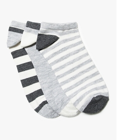 lot de 3 paires de chaussettes courtes a rayures gris7347601_1