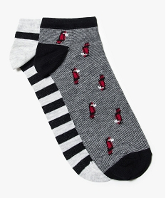 lot de 2 paires de chaussettes courtes a motifs noir standard7348501_1