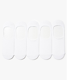 GEMO Chaussettes invisibles homme unies (lot de 5 paires) blanc standard