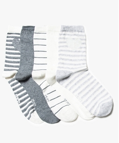 GEMO Lot de 5 paires de chaussettes rayées Imprimé