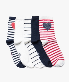 GEMO Lot de 5 paires de chaussettes rayées Imprimé