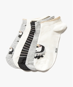 lot de 5 paires de chaussettes ultra courtes a details pailletes gris chaussettes7350701_1