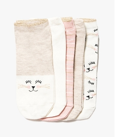 lot de 5 paires de chaussettes ultra courtes tons nudes beige7351201_1