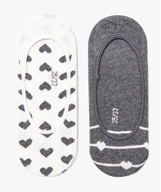 GEMO Lot de 2 paires de protège-pieds à motifs assortis Gris