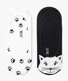 GEMO Lot de 2 protège-pieds à motifs noir standard