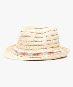 GEMO Chapeau trilby tressé avec galon Beige