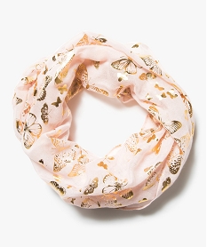 snood en tissu leger motifs papillons brillants rose7361501_1