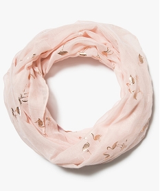 GEMO Foulard snood imprimé flamants roses Rose