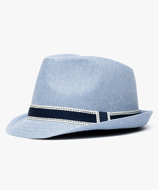 GEMO Chapeau trilby en denim Bleu