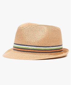 chapeau trilby a rayures brun7362001_1