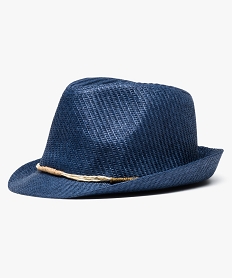 chapeau facon panama avec liens tresses bleu7363101_1