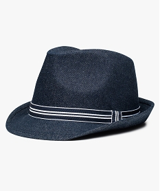 GEMO Chapeau garçon forme trilby en denim brut Bleu