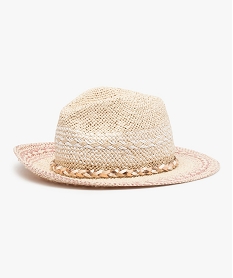 chapeau panama tricolore a pompons rose7367501_2