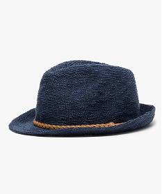 chapeau trilby en maille facon tricot bleu7367901_2