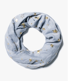 foulard snood imprime etoiles brillantes bleu7373801_1