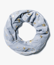 GEMO Foulard snood imprimé étoiles brillantes Bleu